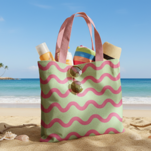 Pink Tide Beach Tote
